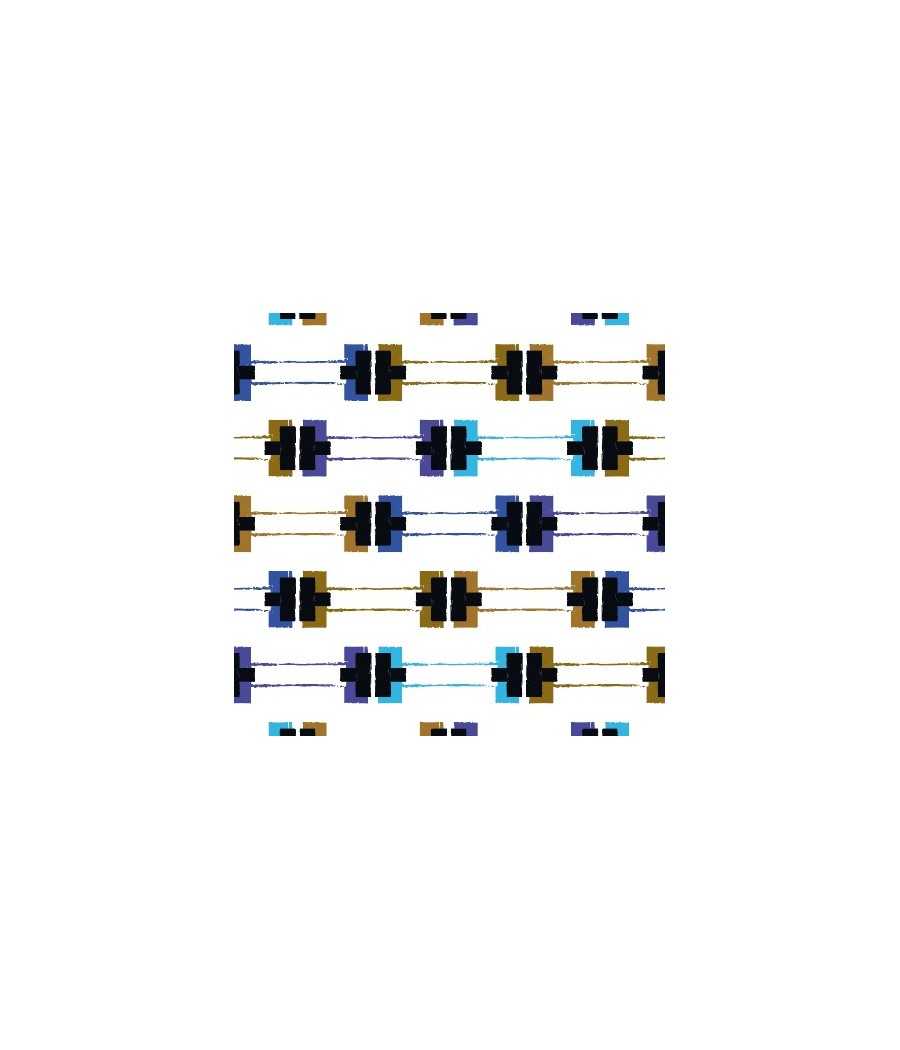 Disegno etnico marrone e blu