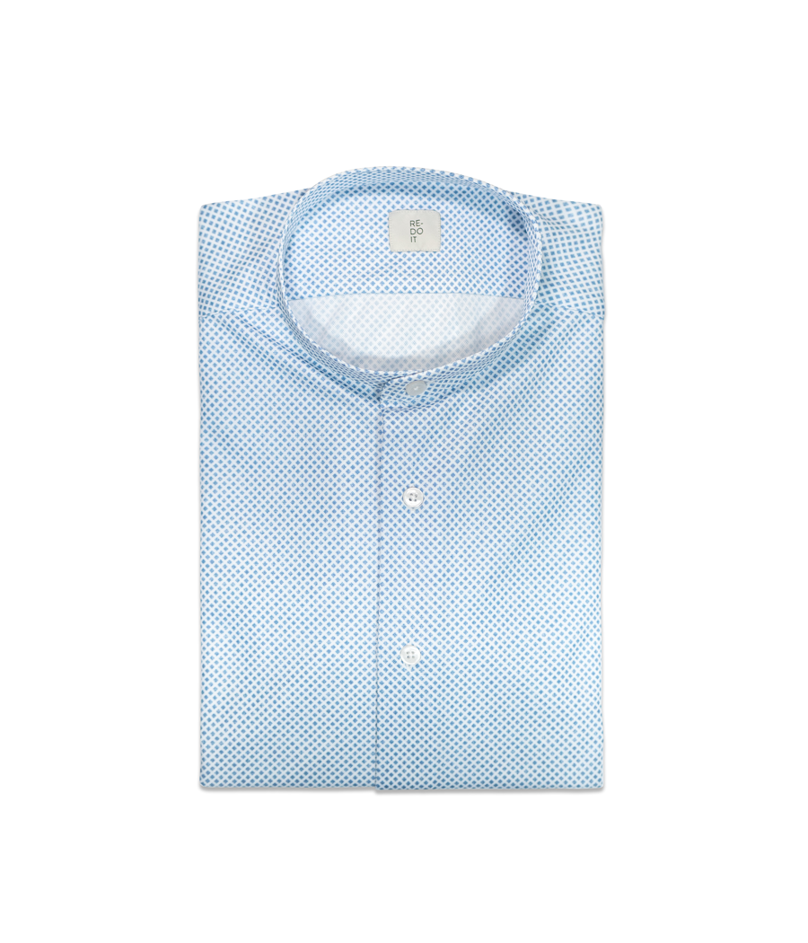 Light blue watercolor diamond shirt