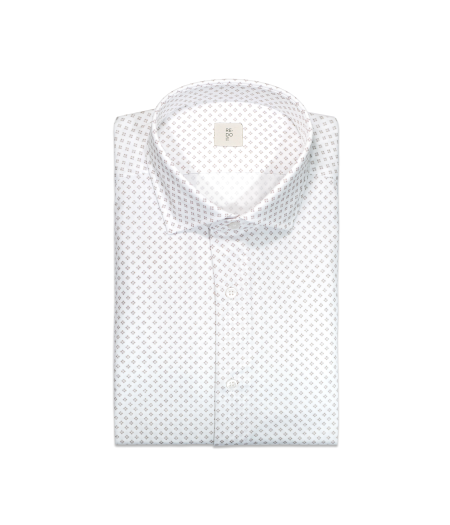 Camicia a piccoli effetti acquerello beige