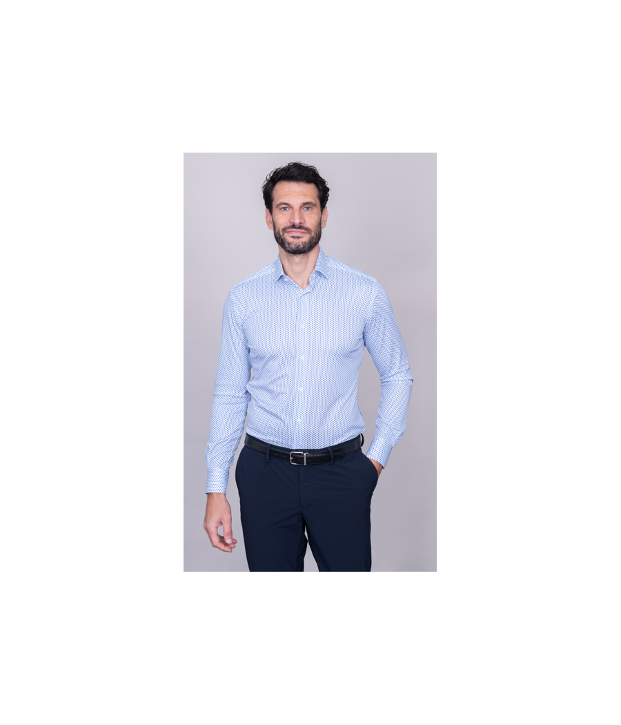 Camicia a palline azzurre