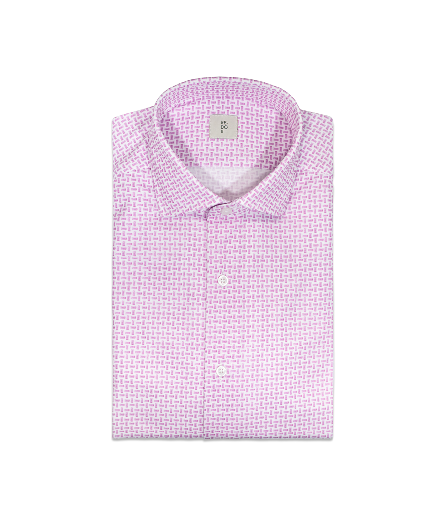 Camicia graffiata rosa