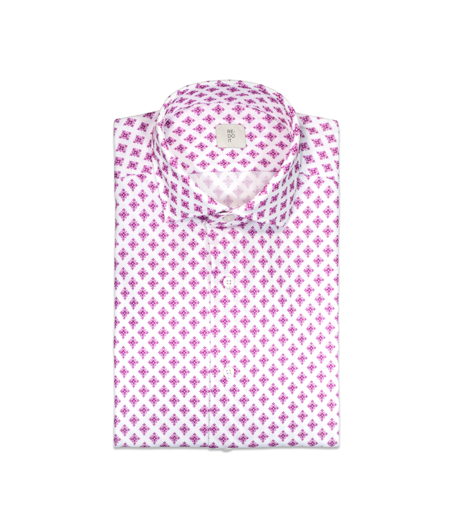 Camicia fantasia rombi viola