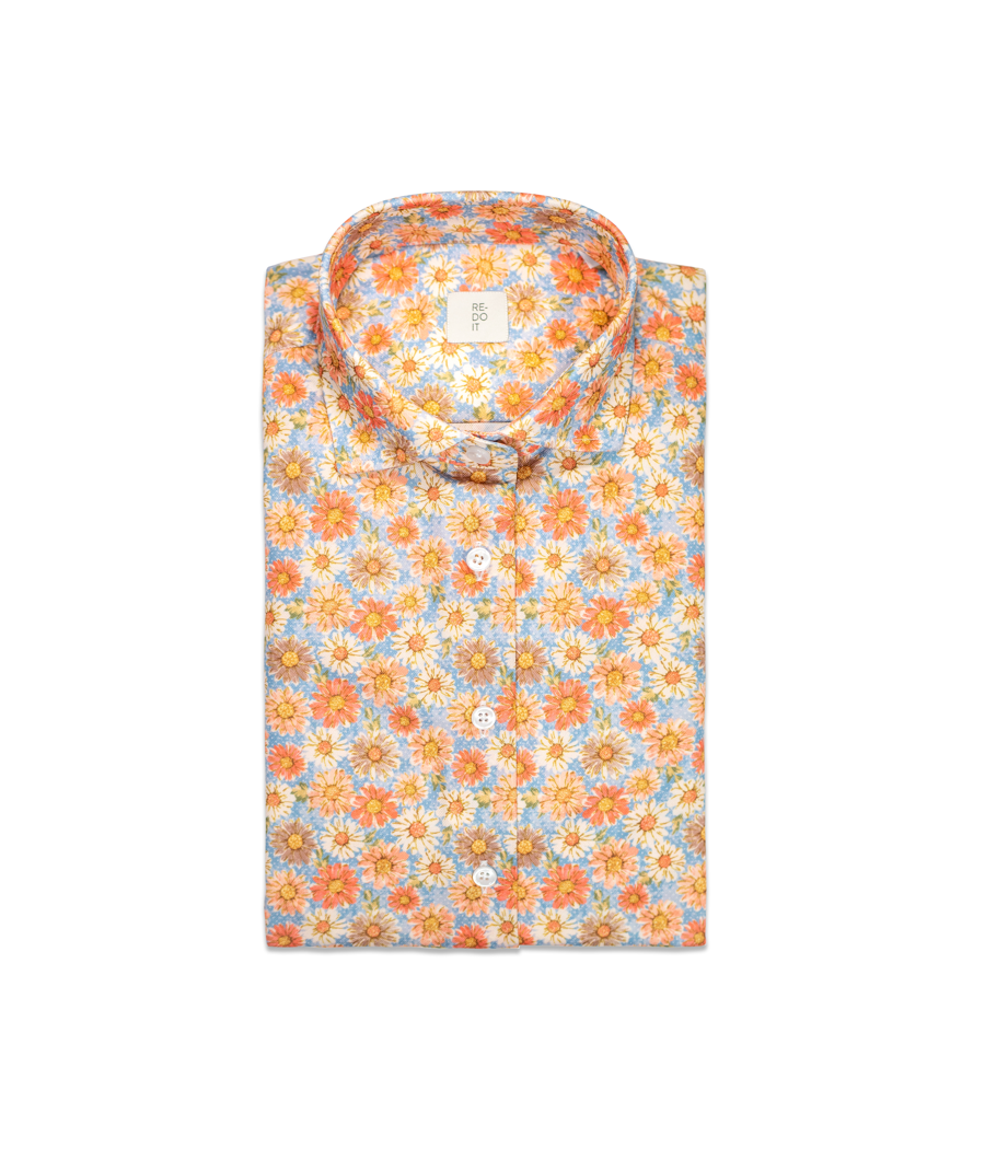 Daisies on light blue blackground