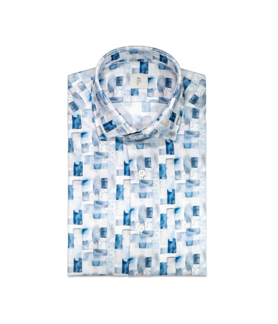 Effetto mattoni acquerello blu