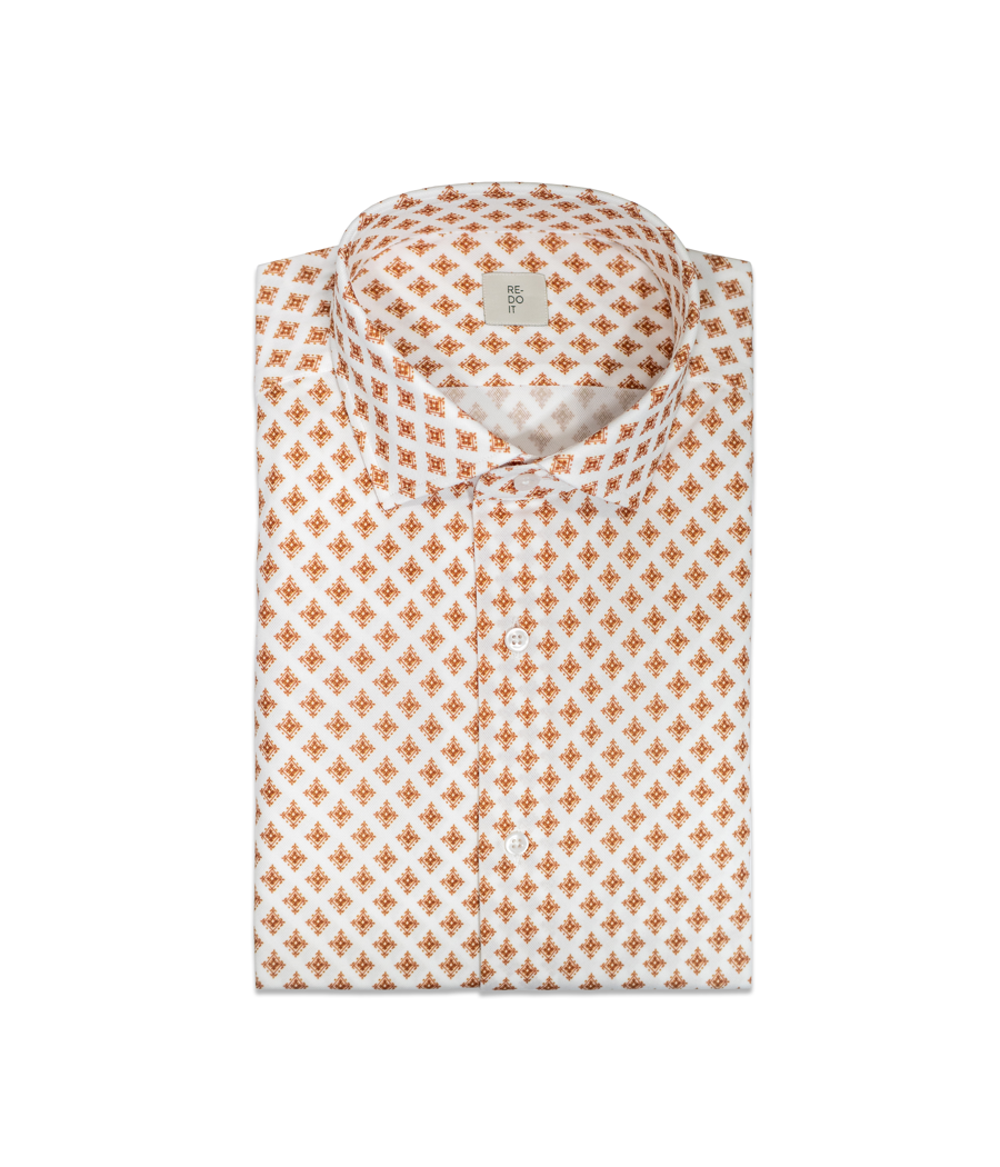 Camicia fantasia rombi marroni