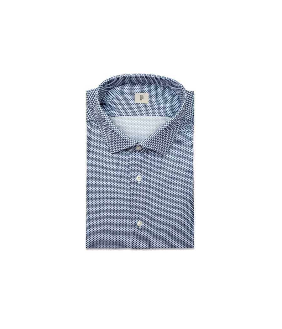 Camicia micro effetto blu