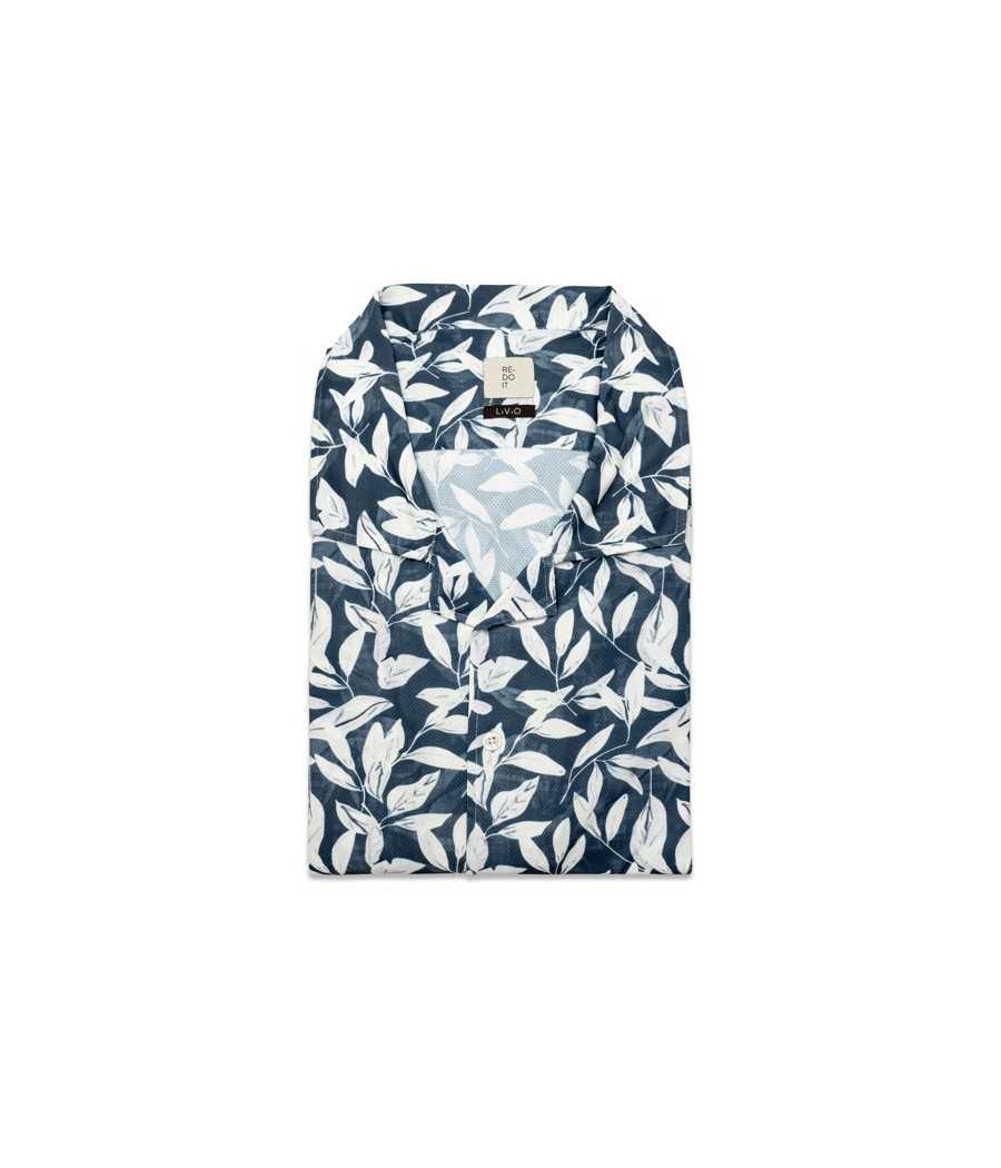 Camicia foglie blu