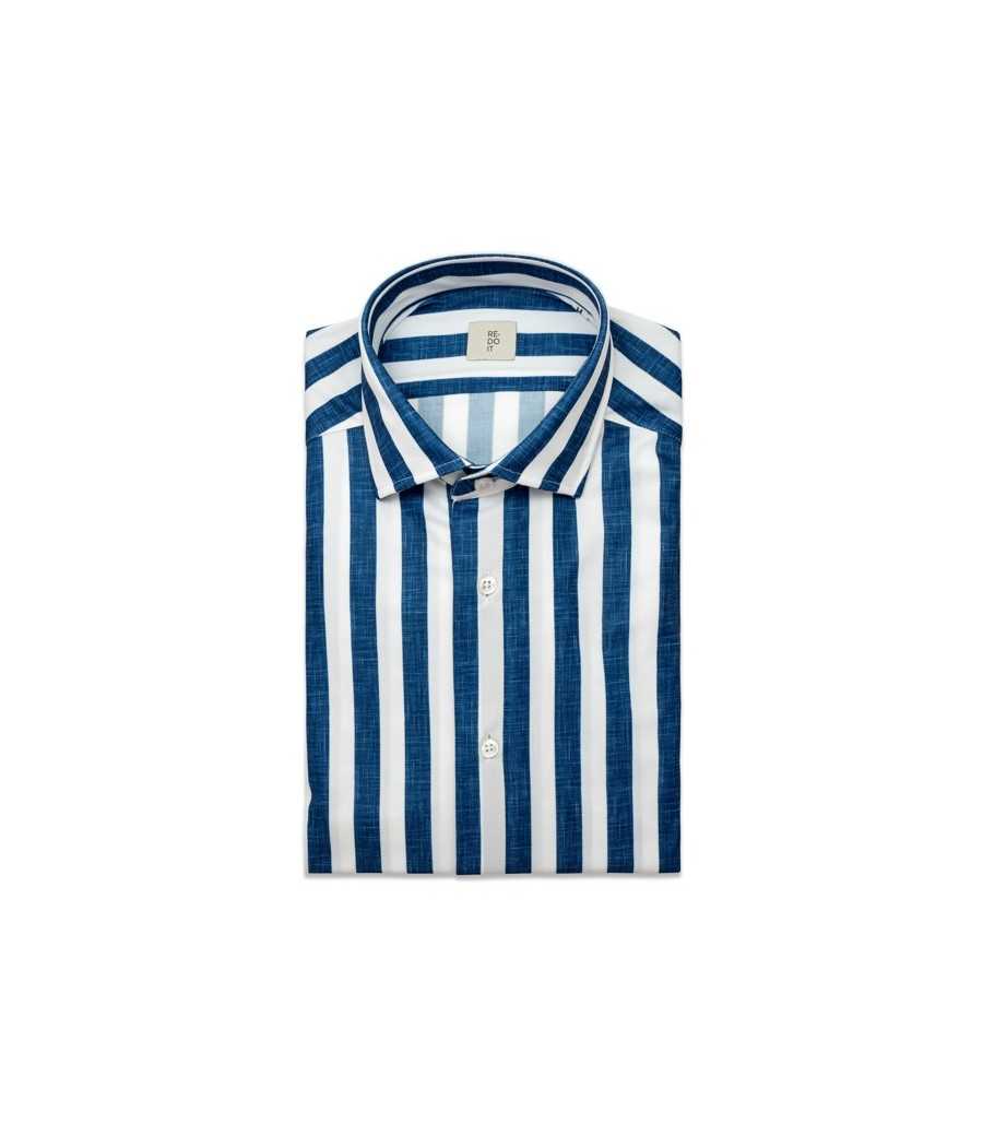 Camicia riga graffiata blu