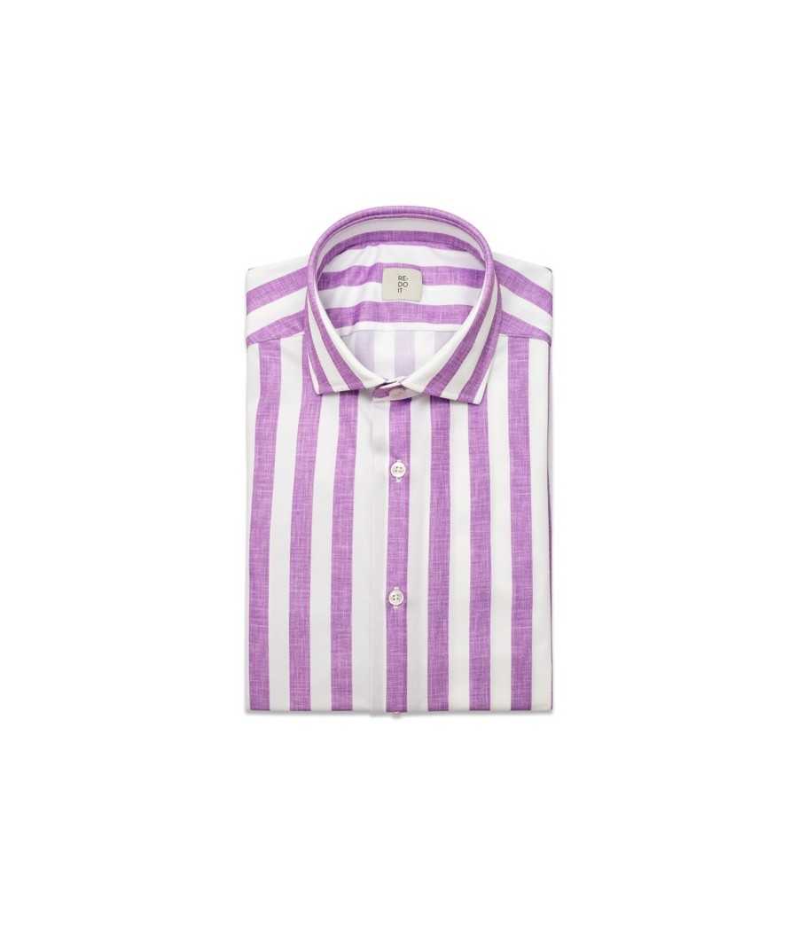 Camicia riga graffiata lilla