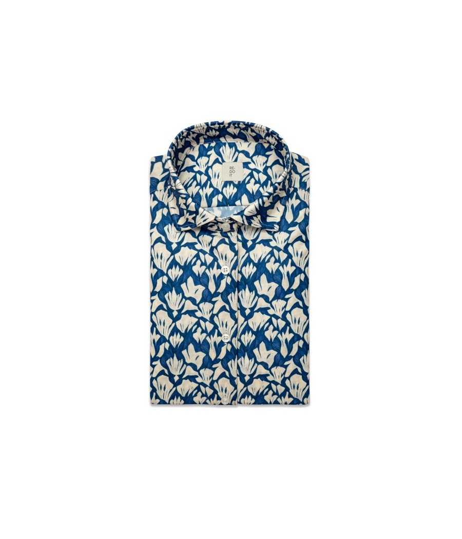 Camicia floreale blu