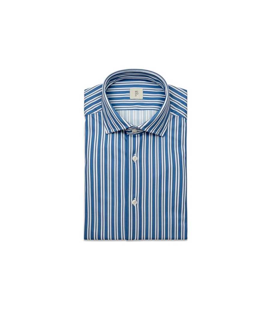Camicia riga blu