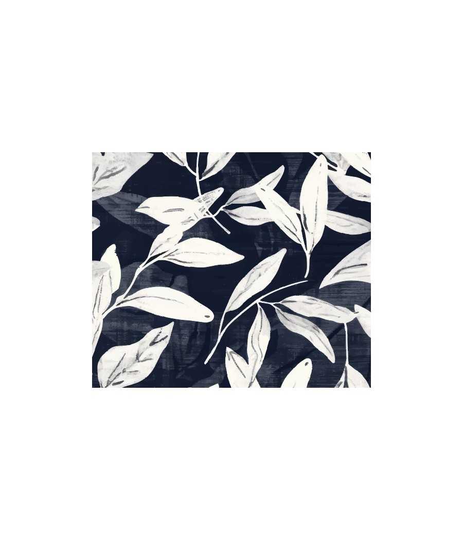 Camicia foglie blu scuro