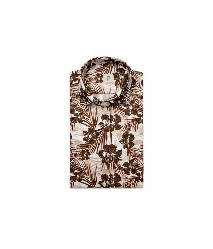 Camicia hawaiana marrone