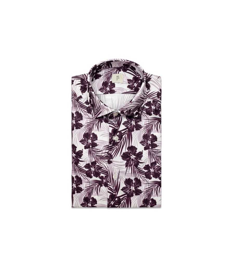 Camicia hawaiana bordeaux