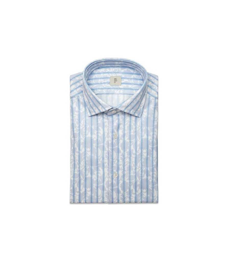 Camicia riga jacquard