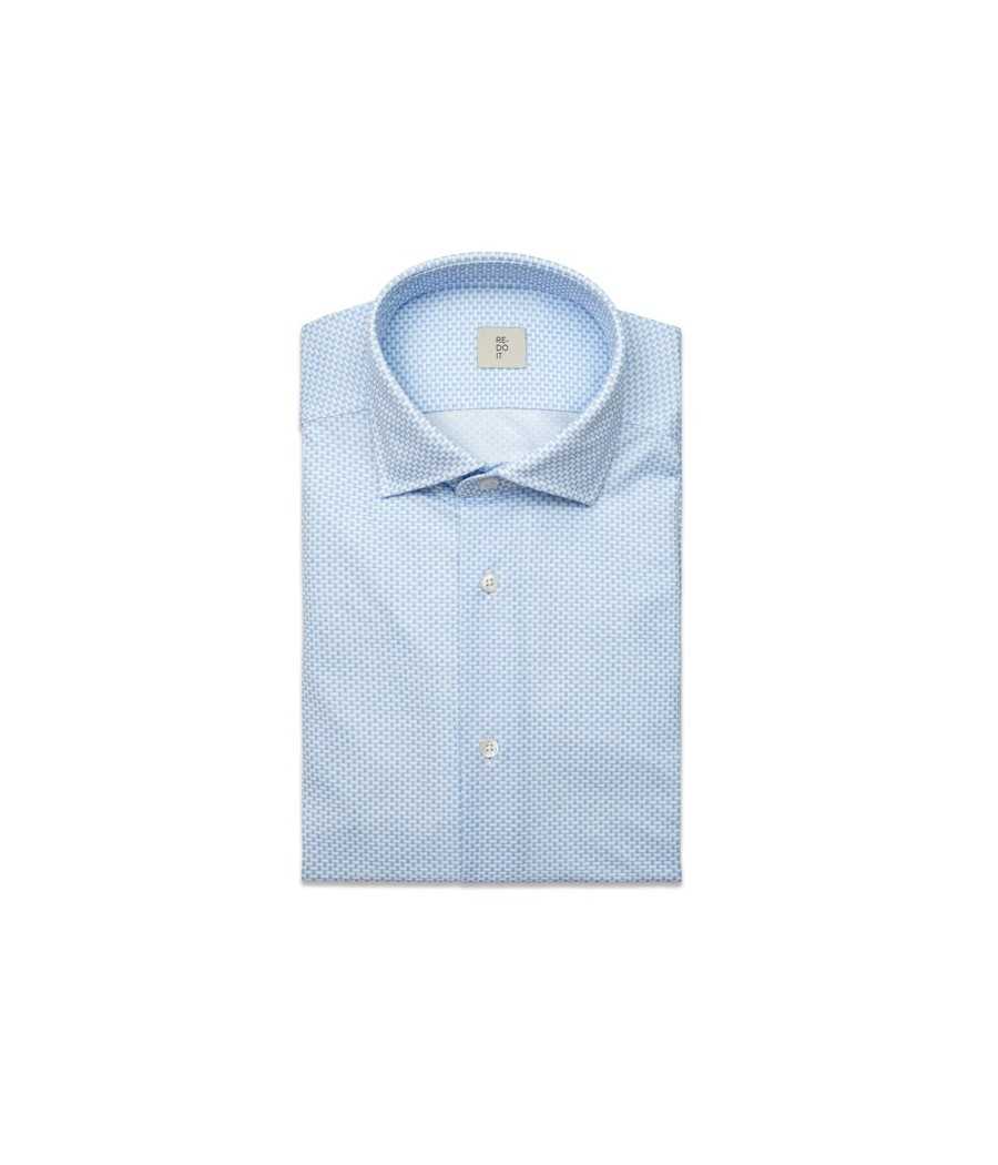 Camicia micro effetto azzurro