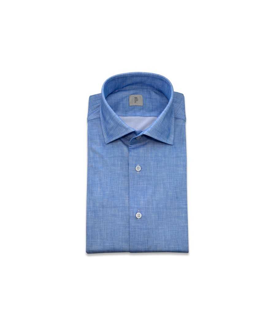 Camicia stampata azzurro classico