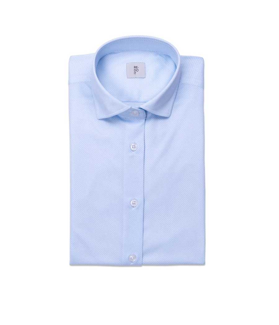 Camicia stampata azzurra