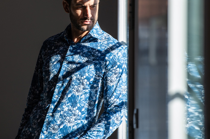Camicia con collo alla francese